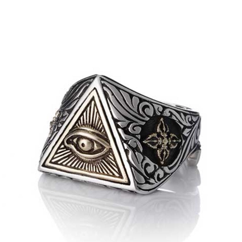 Eye Of Providence Ring - Adjustable Copper All Seeing Eye - Bricks Masons