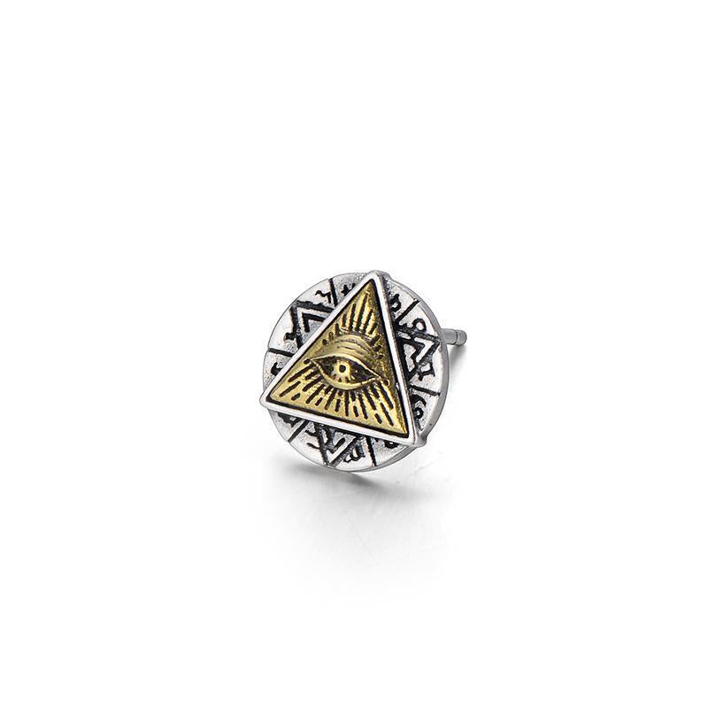 Eye Of Providence Earring - Gold & Silver All Seeing Eye - Bricks Masons