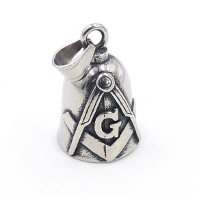 Master Mason Blue Lodge Pendant - 3D Masonic Bell with Square & Compass Emblem - Bricks Masons