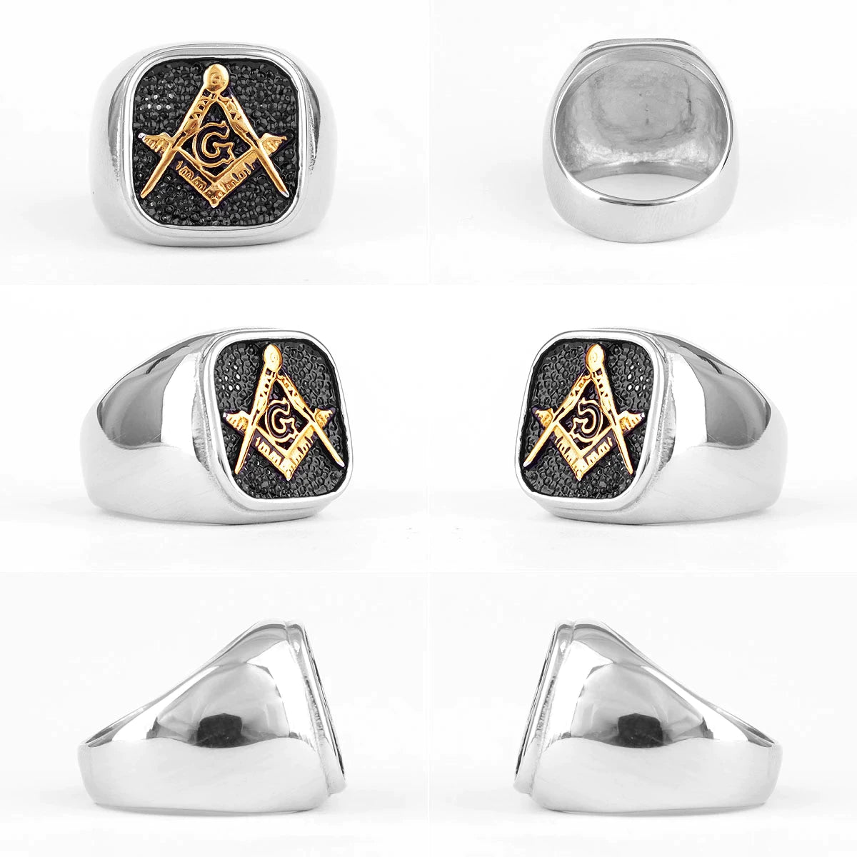 Master Mason Blue Lodge Ring - Classic Compass & Square