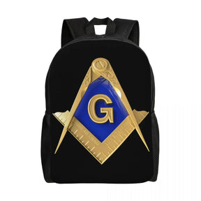Master Mason Blue Lodge Backpack - Gold Adjustable Strap Nylon - Bricks Masons