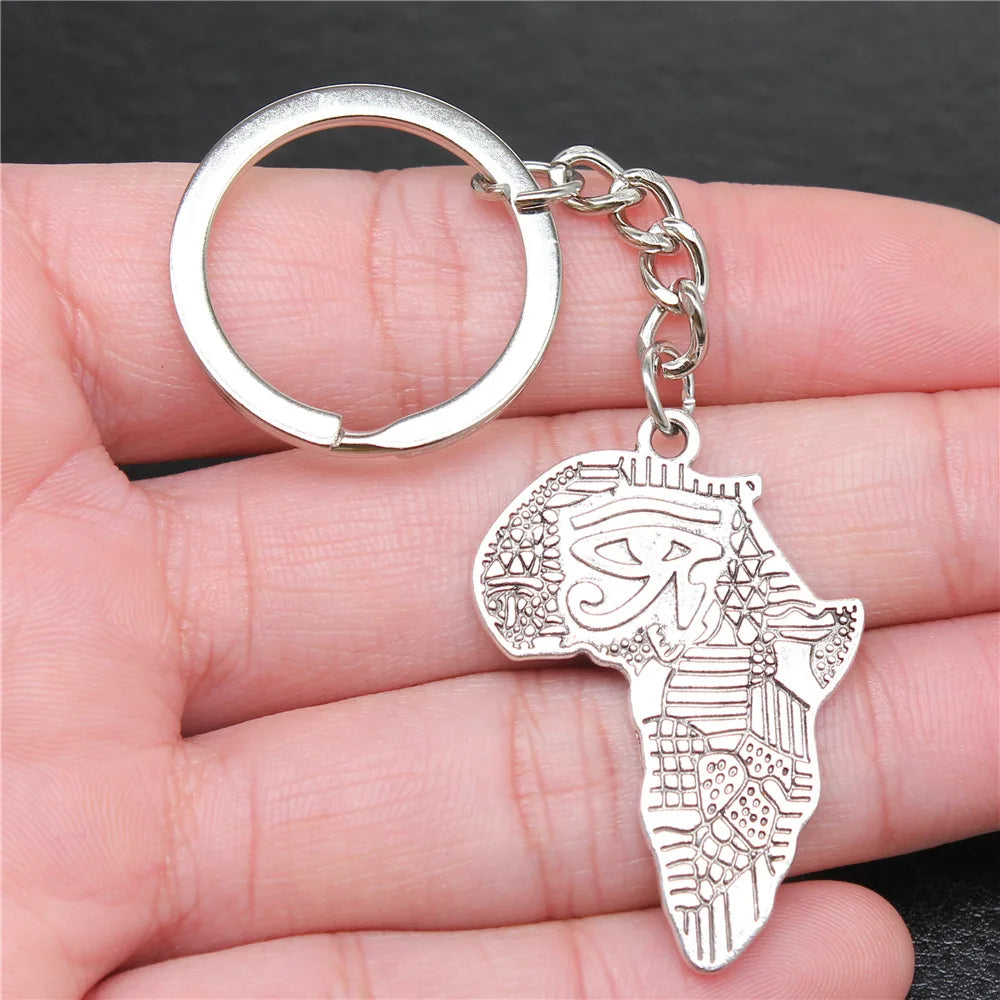 Ancient Egypt Keychain - Zinc Alloy Map Shape - Bricks Masons