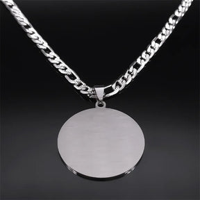 Red Cross Of Constantine  Necklace - Stainless Steel With Link Chain - Bricks Masons