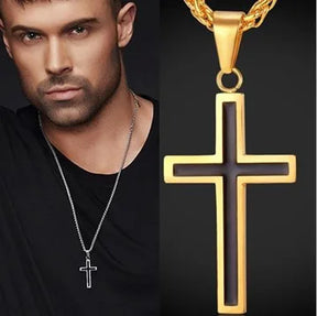 Knights Templar Commandery Necklace - Black Cross With Gold Chain - Bricks Masons