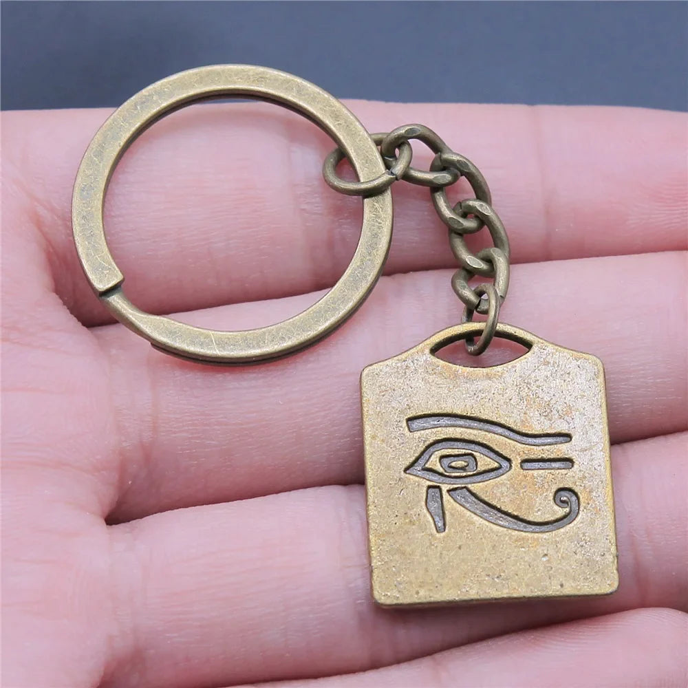 Ancient Egypt Keychain - Zinc Alloy Square Shape - Bricks Masons