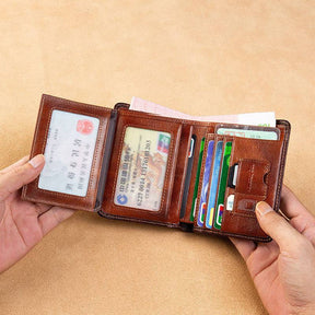 Royal Arch Chapter Wallet - GENUINE LEATHER & Credit Card Holder Brown