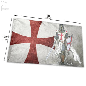 Knights Templar Commandery Flag - Polyester Crusaders Battle - Bricks Masons