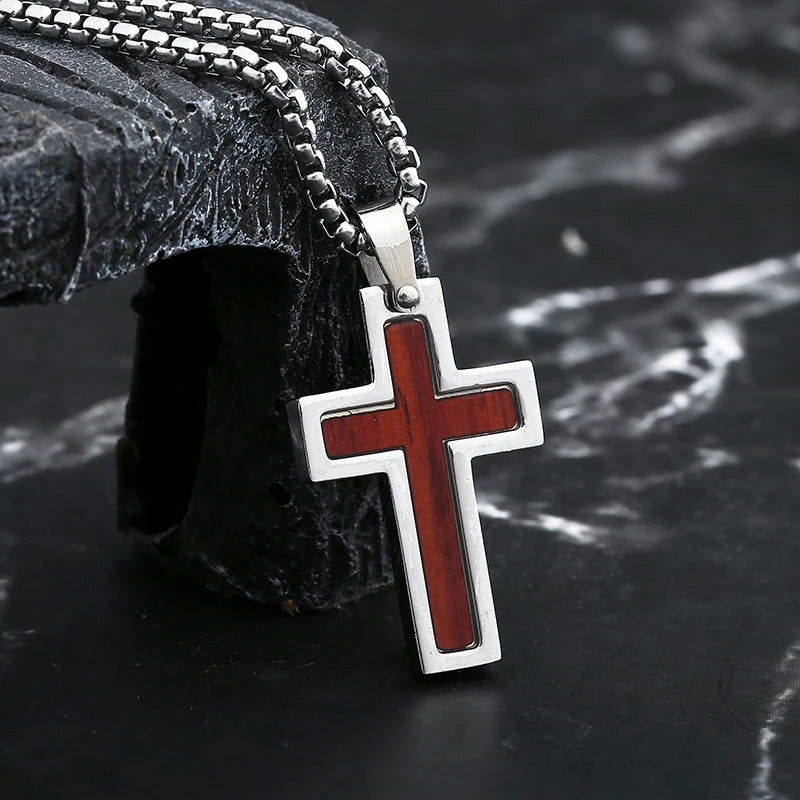 Knights Templar Commandery Necklace - Red Cross Stainless Steel