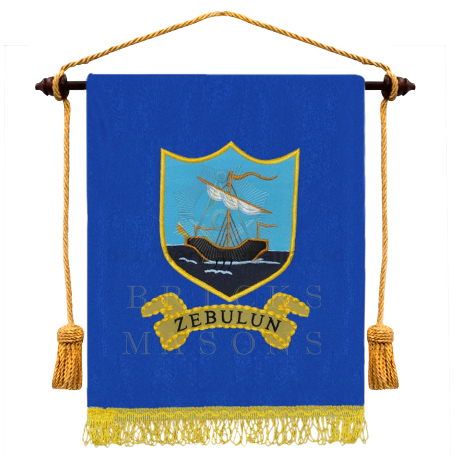Royal Arch Chapter Banner - Zebulum Tribal Banner Machine Embroidery - Bricks Masons