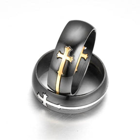 Knights Templar Ring - Cross Gold & Silver - Bricks Masons