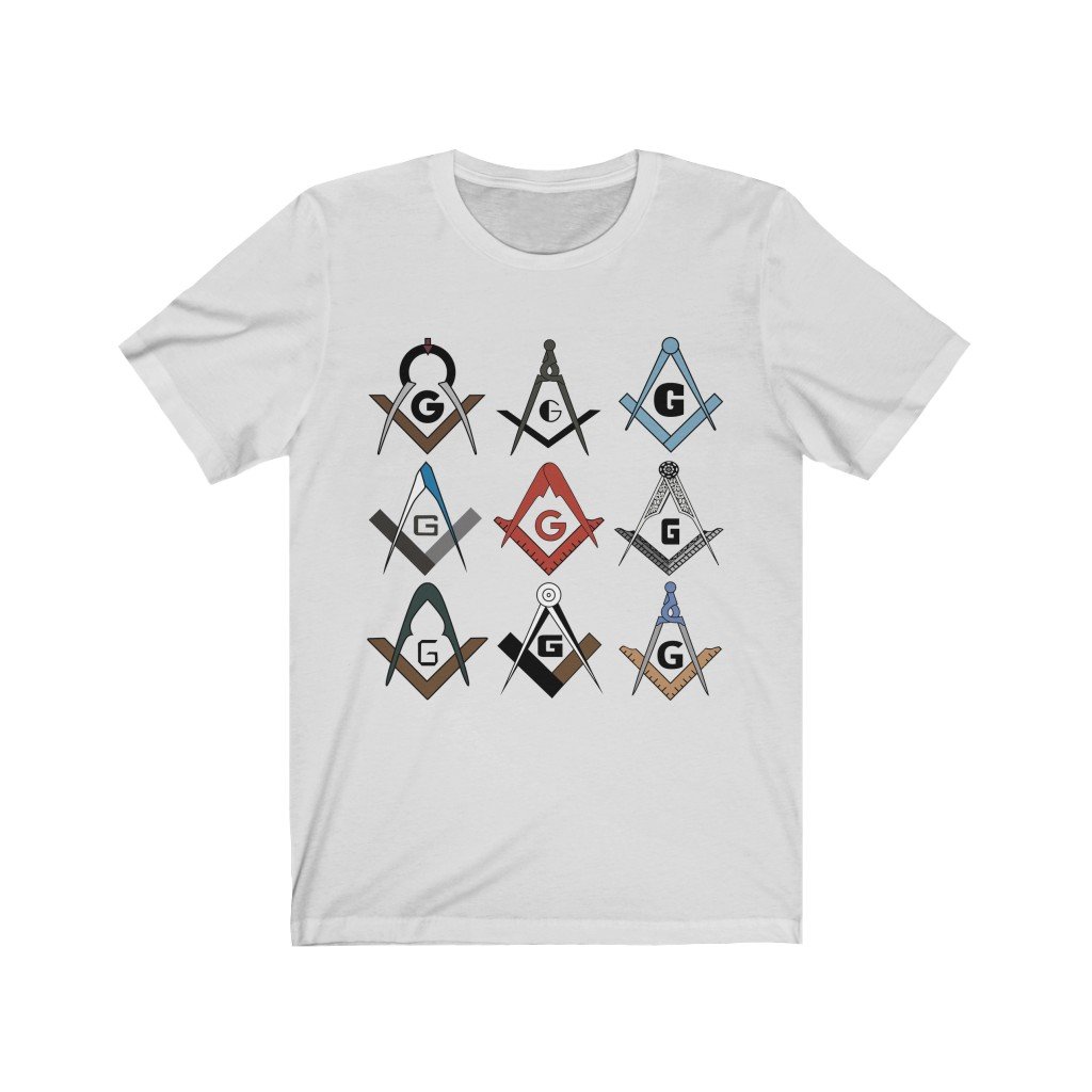 Master Mason Blue Lodge T-Shirt - Square & Compass G 4 Colors