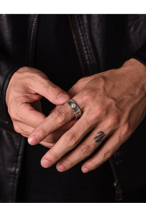 Ancient Egypt Ring - Pharaoh Guardian God Eye of Horus Opening Adjustable - Bricks Masons