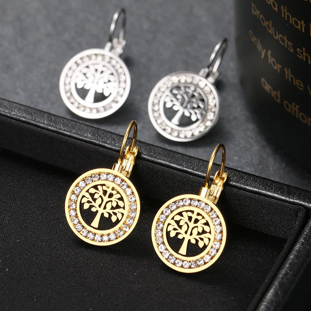 Ancient Israel Earring - Stainless Steel  Tree 3A zircon Crystal - Bricks Masons