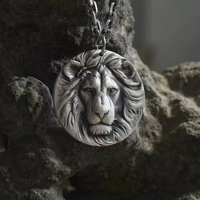 Ancient Israel - Three-dimensional Lion Head Pendant Necklace - Bricks Masons