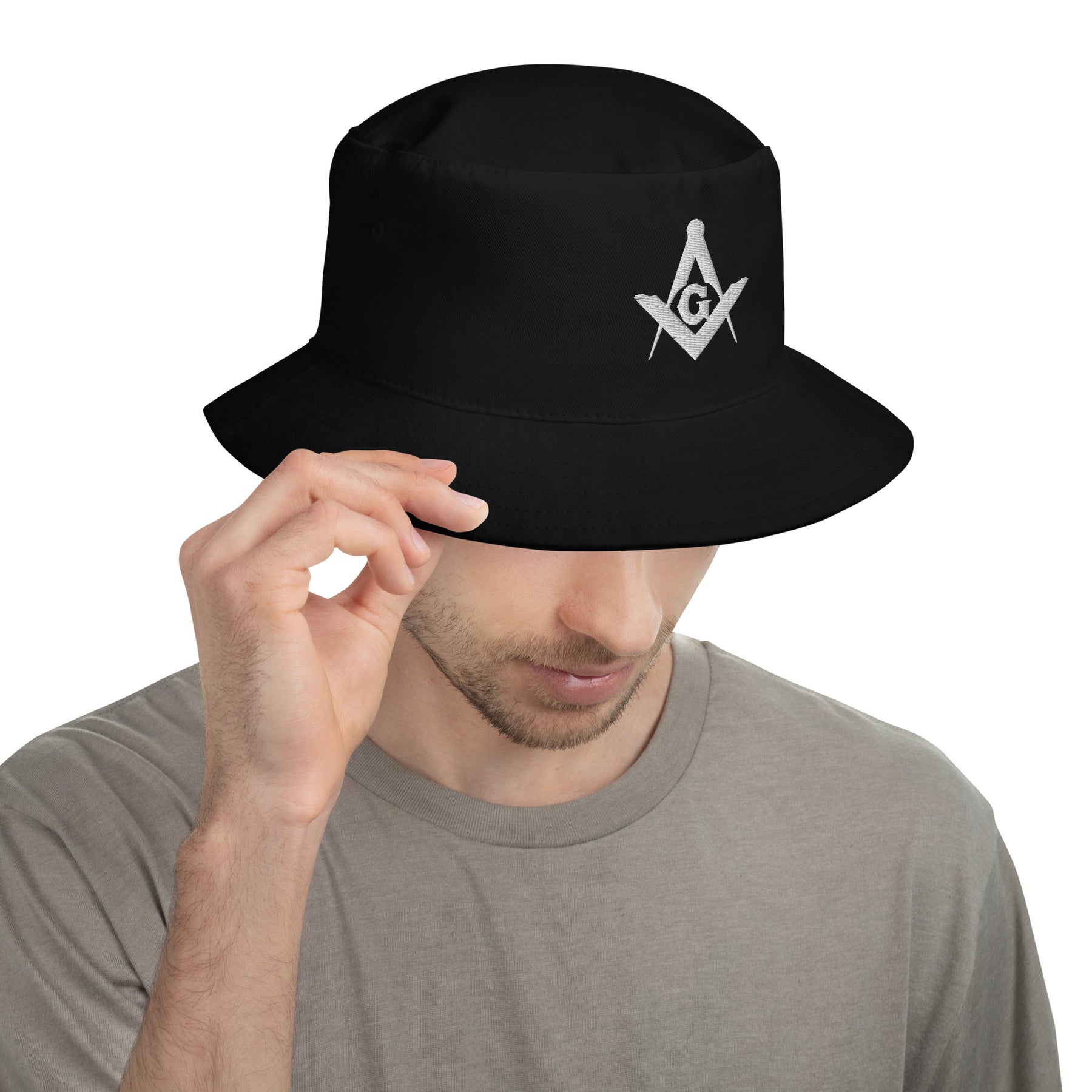 Master Mason Blue Lodge Bucket Hat - Black & Navy - Bricks Masons