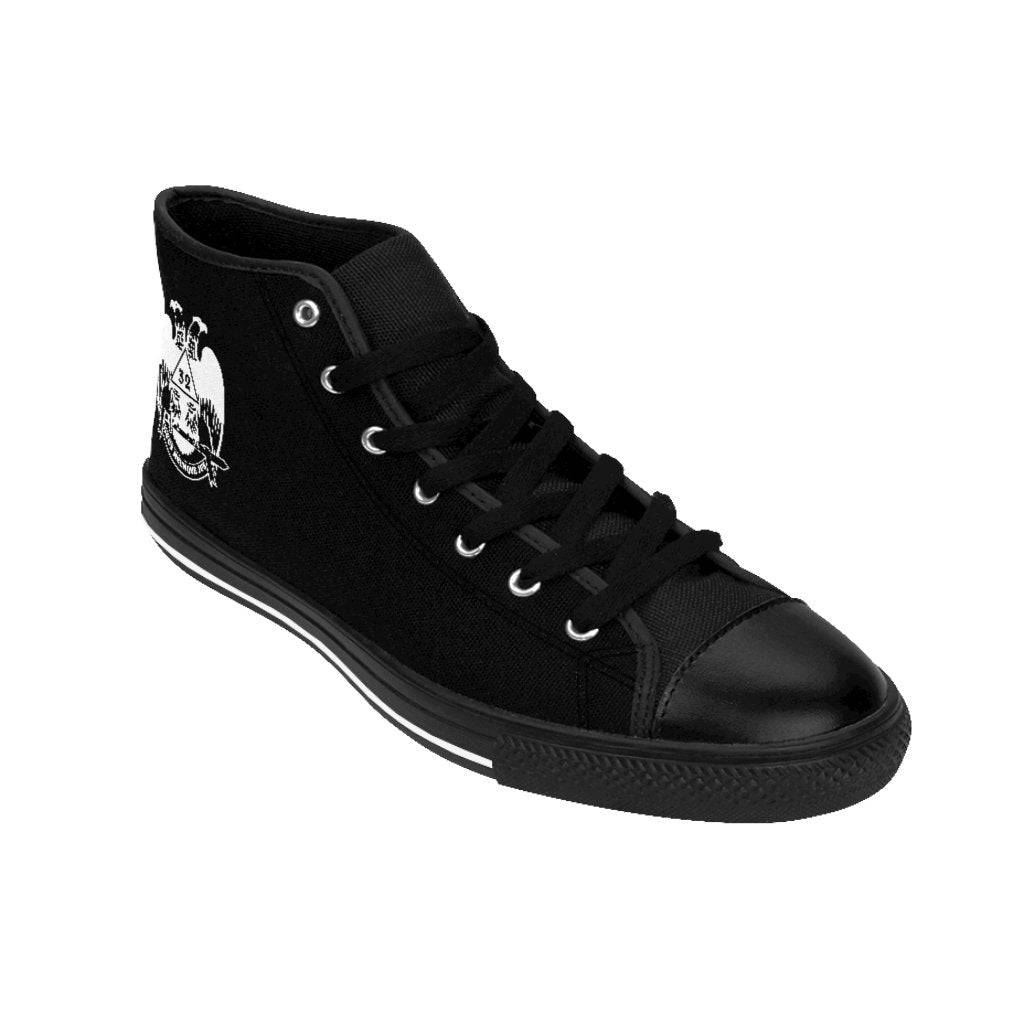 32nd Degree Scottish Rite Sneaker - Wings Down High-top Black & White