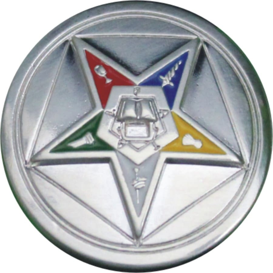 OES Concho - Silver With Mounting Screw (1 1/4 Inches) - Bricks Masons