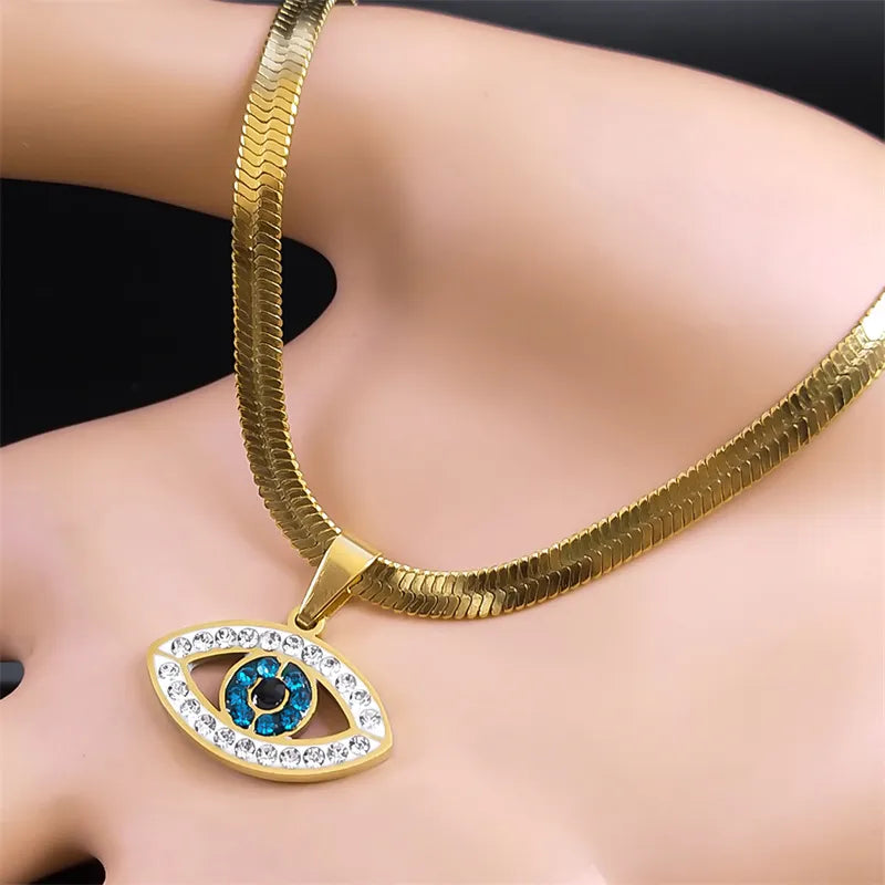 Eye Of Providence Necklace - Stainless Steel Gold Plated - Bricks Masons