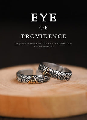 Eye Of Providence Ring - Adjustable 925 Sterling Silver - Bricks Masons