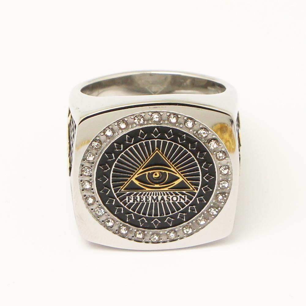 Eye Of Providence Ring - Eye of Horus Pyramid Silver Gold - Bricks Masons