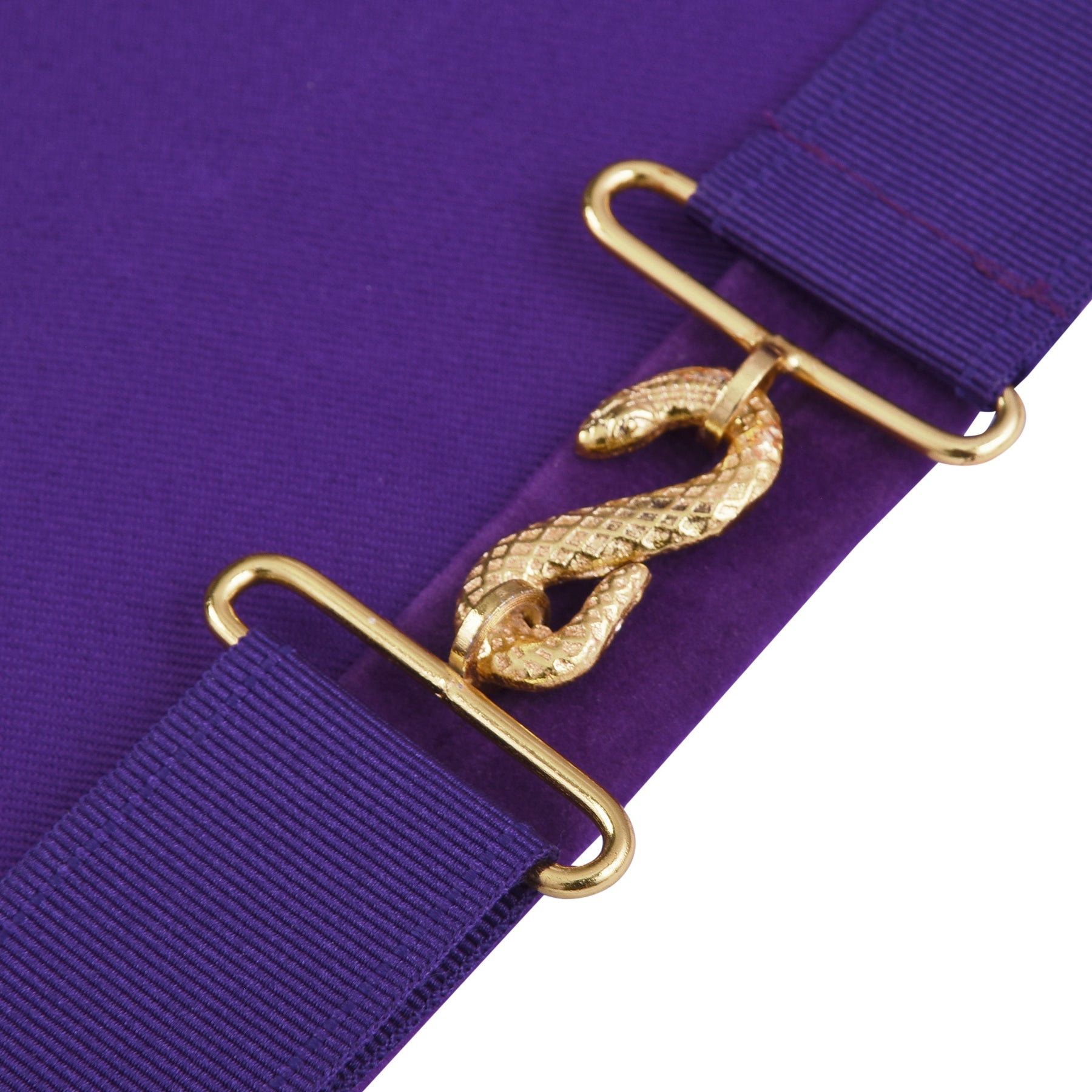 Grand Master Blue Lodge Apron - Purple Velvet Gold Bullion With Golden Braid Fringe - Bricks Masons