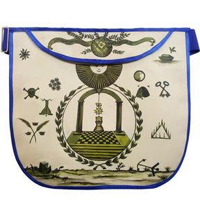 Hand-Painted Apron - History Edition: Masonic Apron of Meriwether Lewis Circa 1800 - Bricks Masons