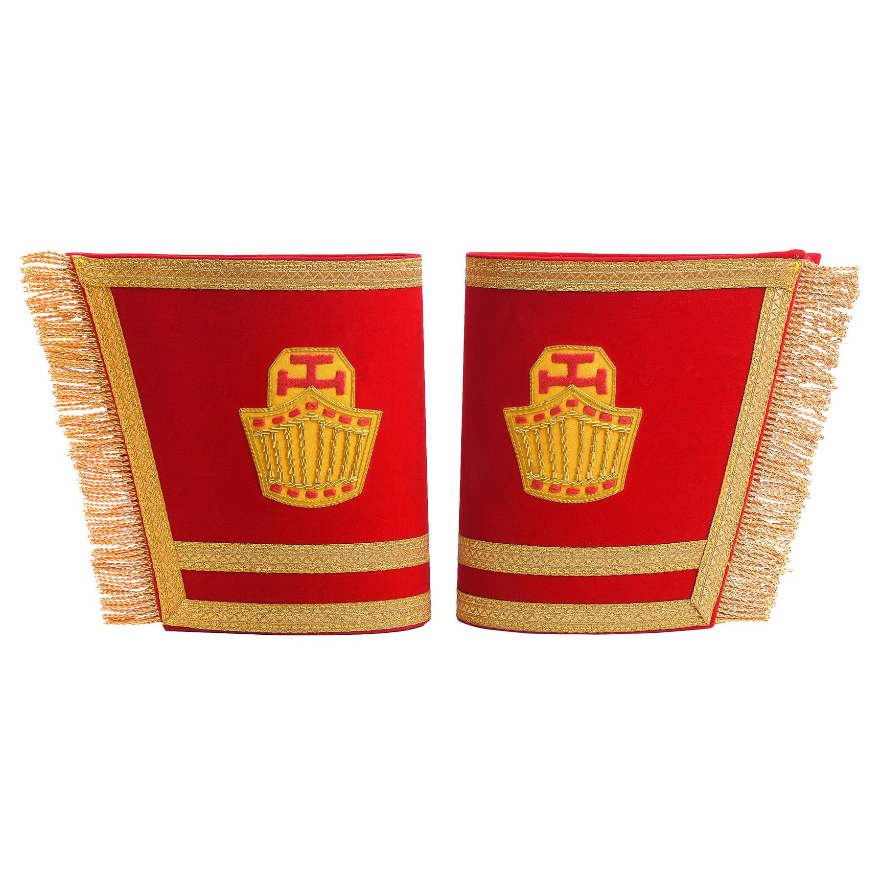 High Priest Royal Arch Chapter Cuff - Red Velvet With Gold Fringe - Bricks Masons