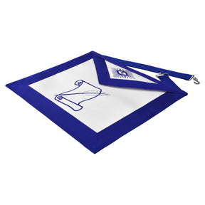 Historian Blue Lodge Officer Apron - White & Blue - Bricks Masons