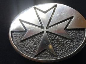 Order Of Malta Belt Buckle - High Polished Handcrafted Bronze Metal - Bricks Masons
