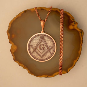 Master Mason Blue Lodge Necklace - Square & Compass G Various Colors - Bricks Masons