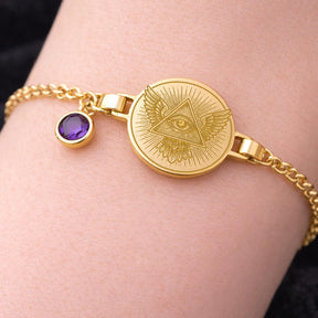 Eye of Providence Bracelet - Various Materials With Customization - Bricks Masons