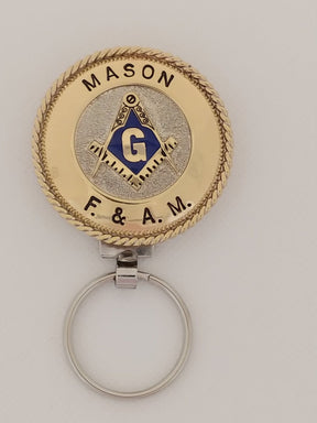 Master Mason Blue Lodge Keychain - F & A.M Handcrafted Square & Compass G - Bricks Masons
