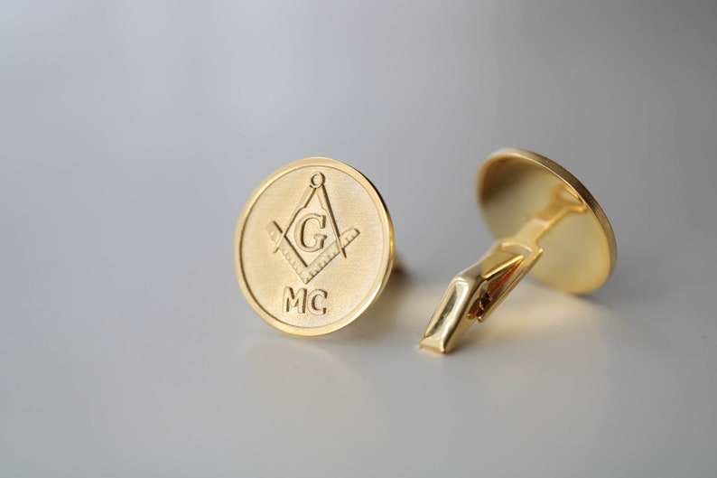 Master Mason Blue Lodge Cufflinks - Personalized with Initials - Bricks Masons