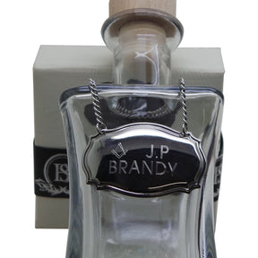 Master Mason Blue Lodge Bottle Tag Label - Engraved with Chain Silver - Bricks Masons