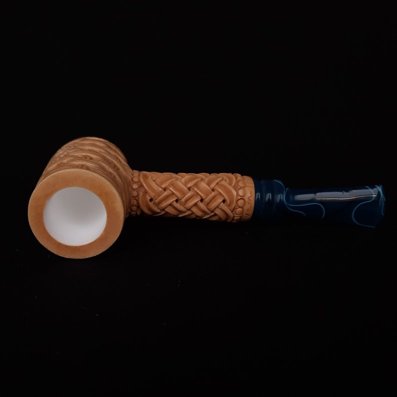Master Mason Blue Lodge Meerschaum Pipe - Square and Compass G Gavel Shape - Bricks Masons