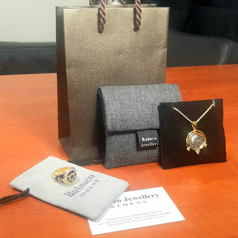 Knights Templar Ring - Gold Plated Cross Sterling Silver & Blue Sapphire - Bricks Masons