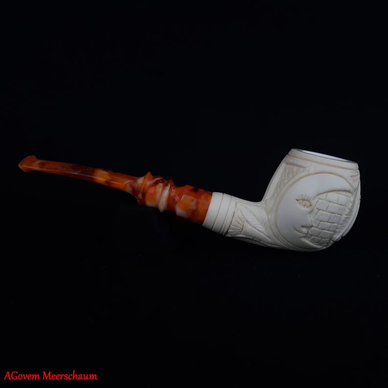 Eye Of Providence Meerschaum Pipe - Handmade With Fitted Velvet Case - Bricks Masons
