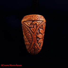 Eye of Providence Meerschaum Pipe - Handmade Eye & Sun Emblem - Bricks Masons