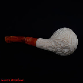 Master Mason Blue Lodge Meerschaum Pipe - Handmade With Square & Compass - Bricks Masons