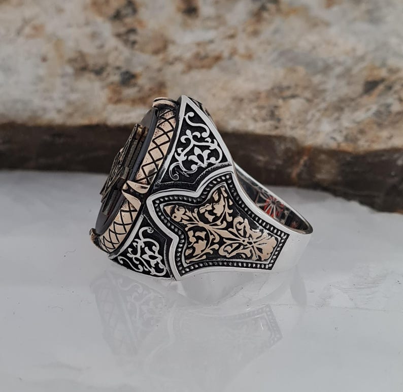 Master Mason Blue Lodge Ring - Sterling Silver Zircon - Bricks Masons