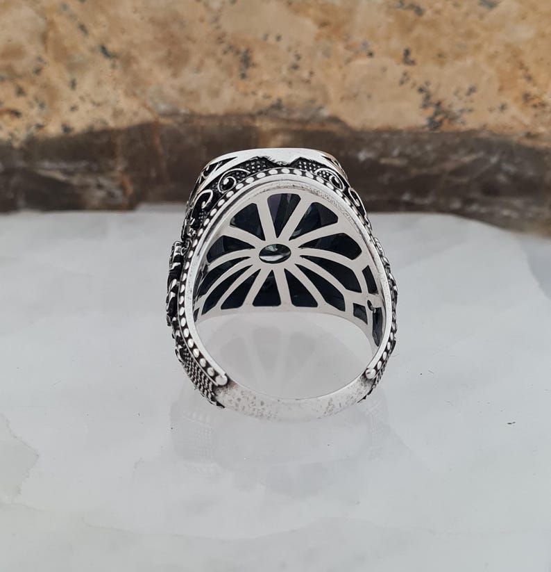 Master Mason Blue Lodge Ring - Mystic Topaz & Cubic Zirconia - Bricks Masons