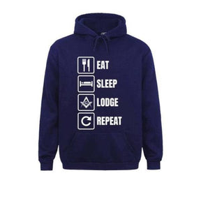 Master Mason Blue Lodge Hoodie - Eat Sleep Lodge Repeat Various Colors