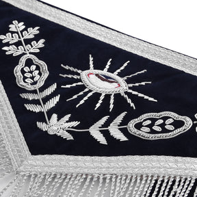 Junior Steward Blue Lodge Officer Apron - Blue With Silver Fringe - Bricks Masons