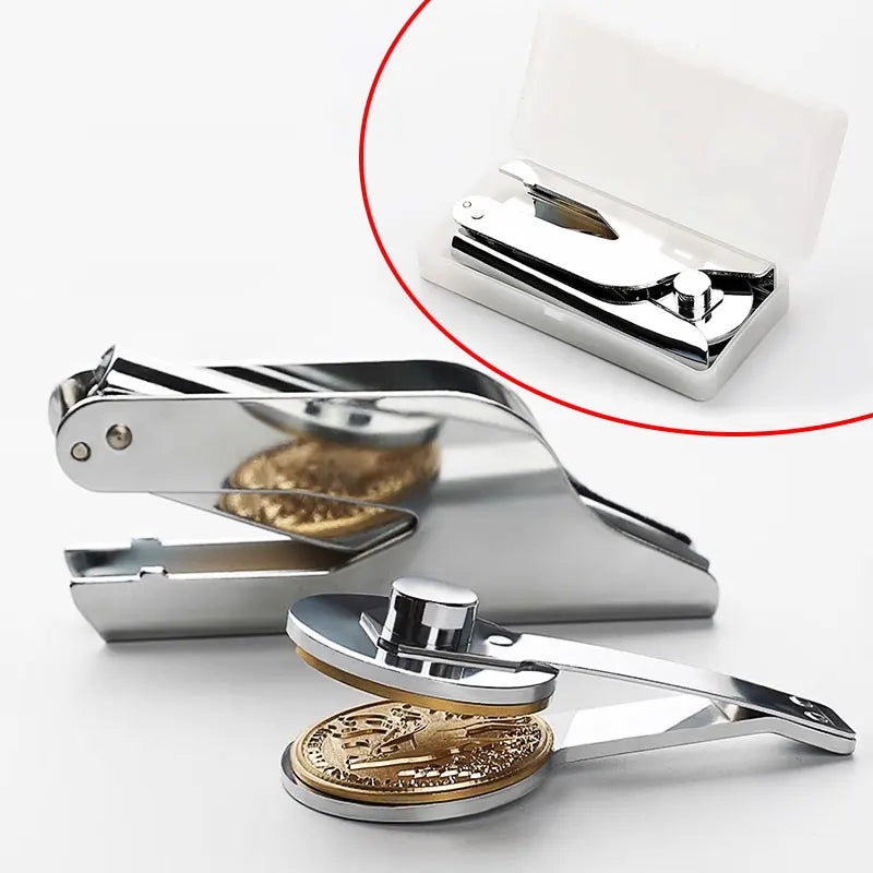 Knight Templar Priests Pocket Seal Press - Silver Color With Customizable Stamp - Bricks Masons