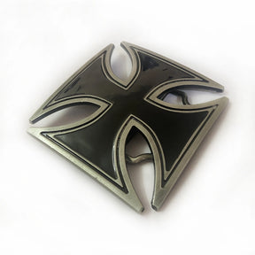 Knights Templar Commandery Belt Buckle - Black Metal Cross - Bricks Masons