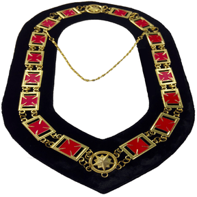 Knights Templar Chain Collar - Gold Plated - Bricks Masons