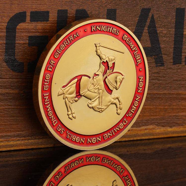 Knights Templar Commandery Coin - Cross Christ Soldiers Red - Bricks Masons