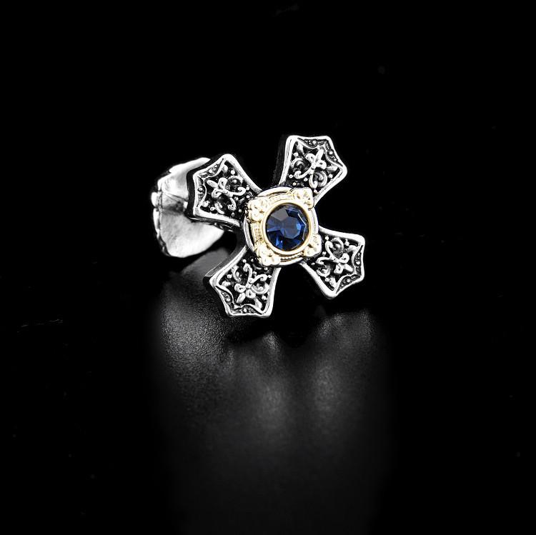 Knights Templar Cufflink - Electroplated Crystal Rhinestone Cross - Bricks Masons