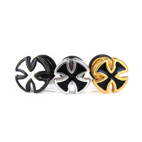 Knights Templar Earring - Stainless Steel Cross Various Colors - Bricks Masons