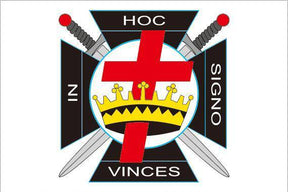 Knights Templar Flag - IN HOC SIGNO VINCES Various Sizes - Bricks Masons